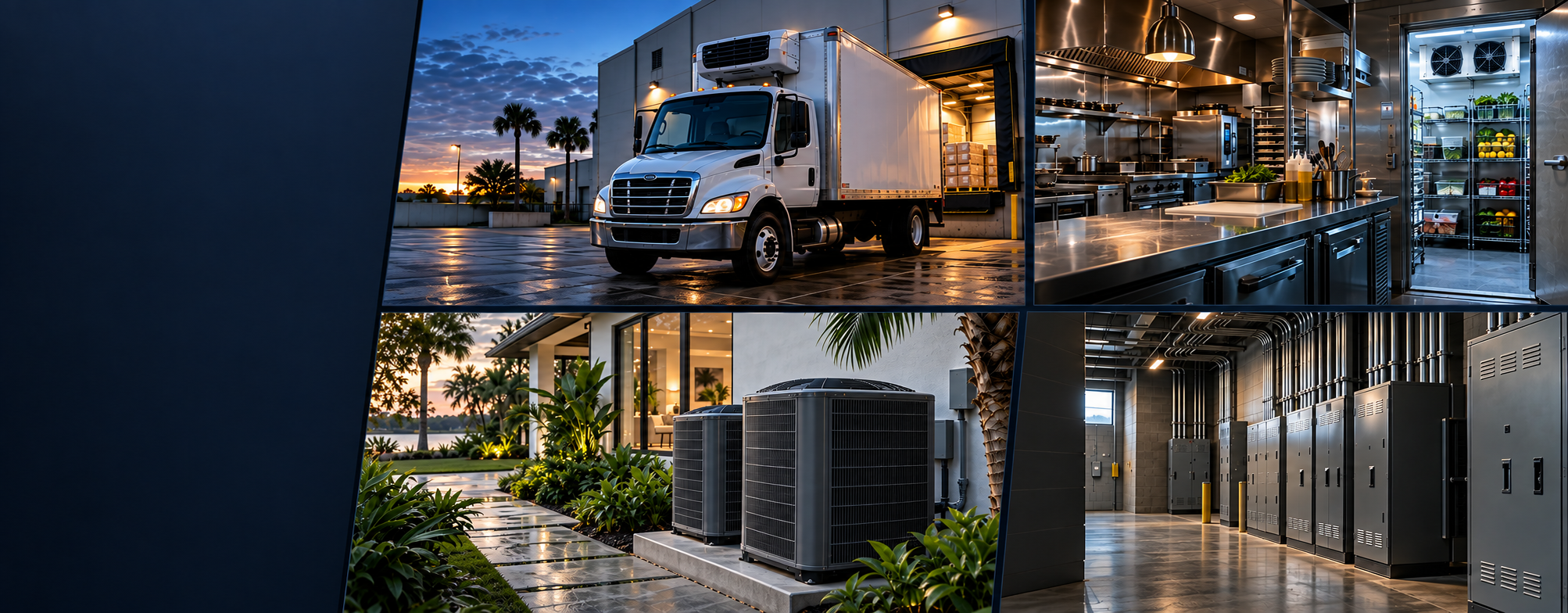 Illustrative composition of transport refrigeration, HVAC, commercial refrigeration and electrical service